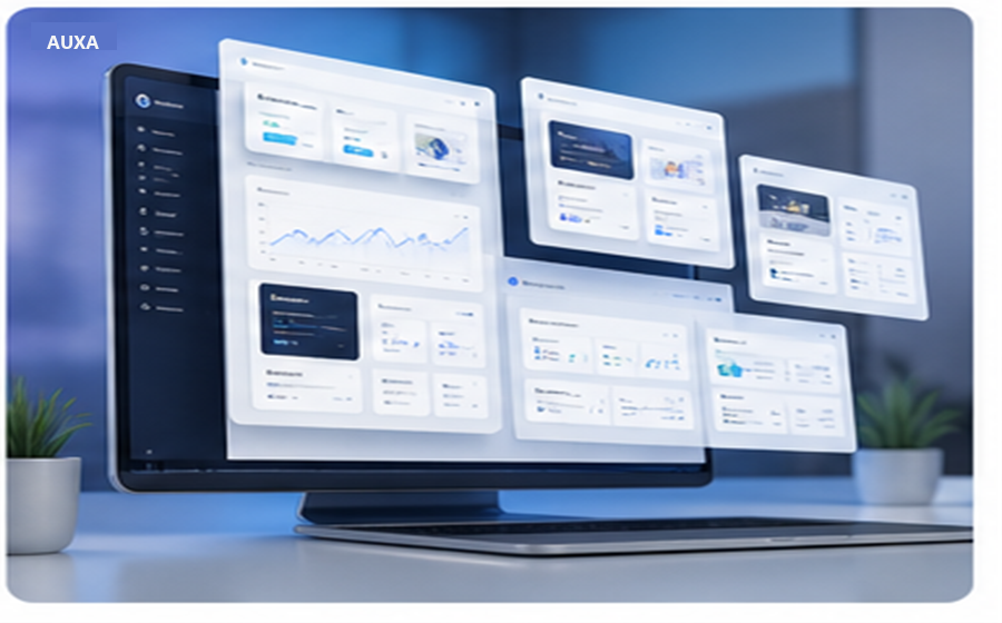 Custom web application with modular dashboard screens
