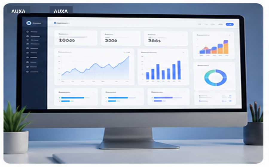 Market management dashboard with inventory and sales charts